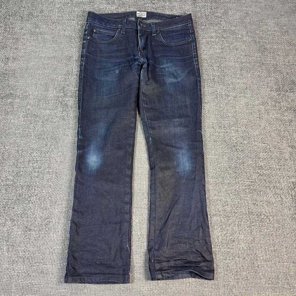 Naked & Famous Weird Guy Jeans Mens 32 Indigo Blue Raw Denim Tapered Fit